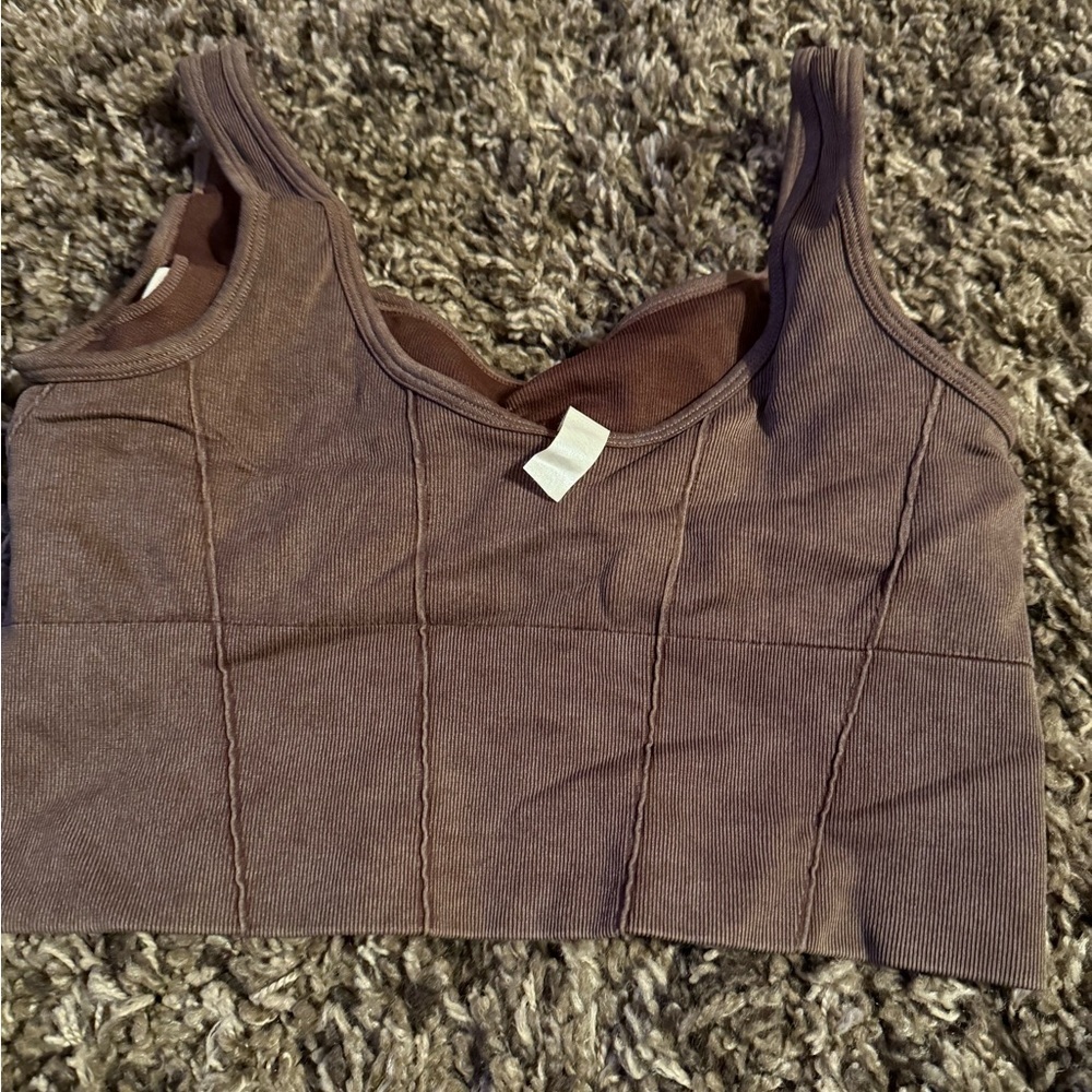 Elegant Brown Crop Top for Women - Picture 2 of 3